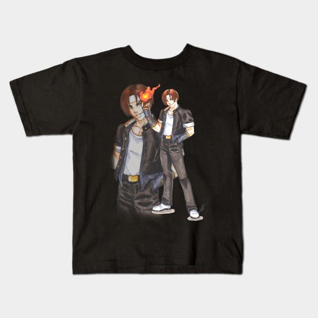 KOF Kyo Kusanagi Kids T-Shirt by ekkimu